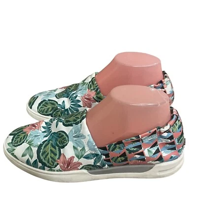 Donald J Pliner Mujer Cuero Slip On Mocasines Talla 8 Blanco Floral Foto 1 de 4