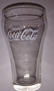 Enjoy Coca~Cola Glass Clear Glass Cup - Coke White Letter - Picture 1 of 2