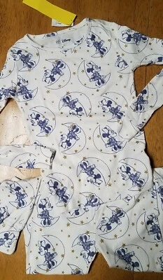 Pijama de algodão novo com etiquetas Gap Kids MINNIE MOUSE Moonbeam Star 2 peças tamanho 10 ou 12 ou 14 - Imagem 1 de 4