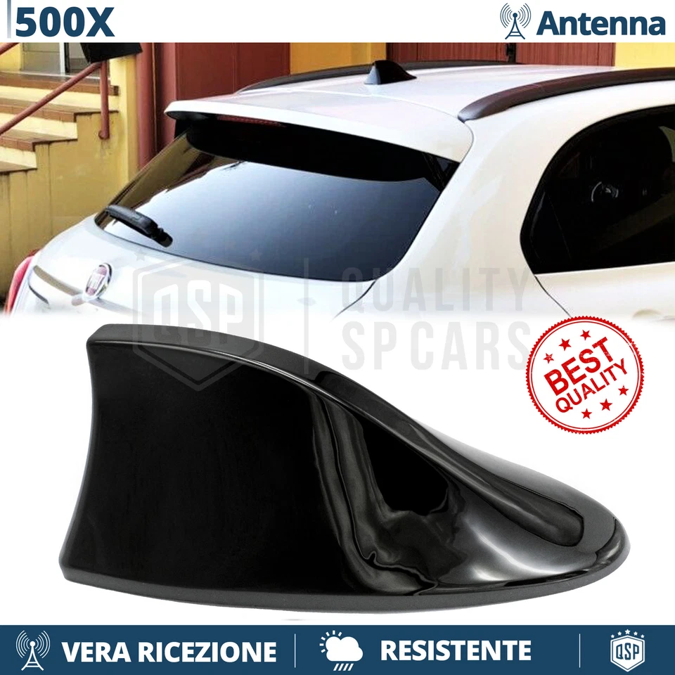 ANTENNA PINNA di SQUALO Nera PER Fiat 500X VERA Ricezione RADIO AM-FM-DAB tuning - Immagine 1 di 4