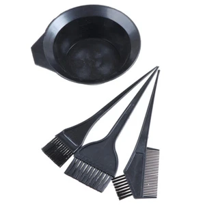 4Pcs Hair Color Dye Bowl Comb Brushes Tool Kit Set Tint Coloring Dye Bowl Co _cn - Bild 1 von 12