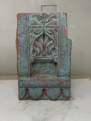 Antiguo candelabro de casa india para montaje en pared de piedra tallada a mano Foto 1 de 4