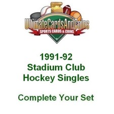 1991-92 Stadium Club Hockey Singles 201-400 Complete Your Set NM-MT
