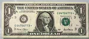 2001 $1 STAR GREEN SEAL BANKNOTE - Picture 1 of 2