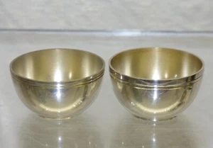 2 Tiffany & Co. Sterling Silver Open Salt Cellar Dips 20336 Miniature Vtg Pair B - Picture 1 of 8