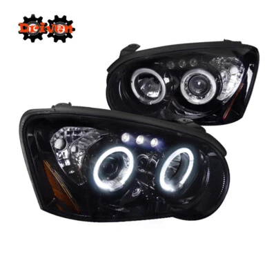 Farol projetor halo LED DRL carcaça fumê halo para 04-05 Subaru Impreza WRX STi - Imagem 1 de 4