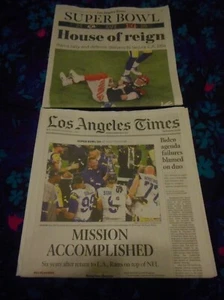 LOS ANGELES RAMS - 2022 SUPER BOWL CHAMPIONSHIP - LOS ANGELES TIMES NEWSPAPER - Picture 1 of 1