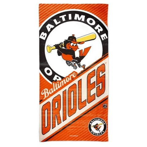 BALTIMORE ORIOLES COOPERSTOWN COLLECTION BEACH TOWEL 30"X60" COTTON PLUSH Cover