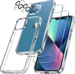 Funda iPhone 16 15 14 13 12 Pro MAX Mini 2 uds lámina protectora de vidrio para cámara - Imagen 1 de 13
