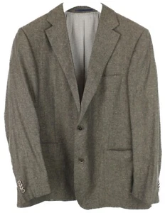 EDUARD DRESSLER K-Knopf Blazer Men's LARGE Silk Linen Notch Lapel Brown - Picture 1 of 8