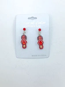 Flip-Flop Earrings, Choose from 8 Colors, Fashion, Silver Plated, Enamel Colored - Picture 1 of 25
