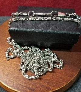 46in Braided Wallet Chain Silvertone - Picture 1 of 7