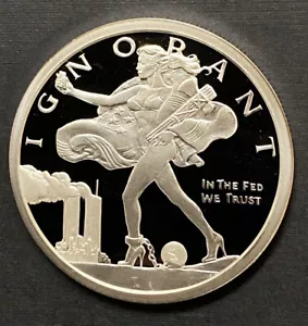 2021 2 oz blinded Liberty V2 prueba 0,999 escudo plateado ignorante en la Fed We Trust $ - Imagen 1 de 8