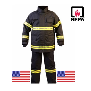 DYOB Feuerwehranzug Feuerwehranzug Turnout Gear MED Jacke/Hose mit Overall Träger - Bild 1 von 19