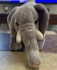 FAO /Toys R Us Gray ELEPHANT/White Tusks 10" Long Plush Stuffed 2016 - Picture 1 of 3