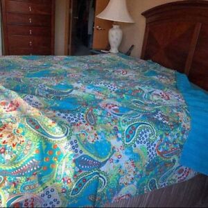 USA Twin Size Kantha Handmade Quilt Blanket Cotton Multi Color Rali Bedspread