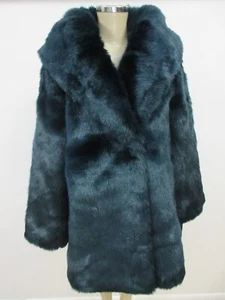$ 299 JUNE BY JUNE AMBROSE SMARAGDBLAUER KUNSTFELLMANTEL GRÖSSE 1X - NEU MIT ETIKETT - Bild 1 von 10