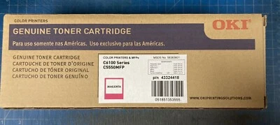 Genuine OKI p/n 43324418 Magenta Toner Cartridge for C6100/C5550MFP - Pristine B - Image 1 of 3