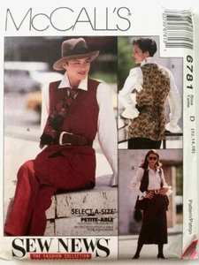 McCALLS Pattern 6761 Misses Lined Vest & Skirt, Blouse & Pants Sz 12 14 16 UNCUT - Picture 1 of 2