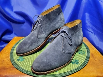 J.CREW Bennett Chukka Gamuza Botín Hombres Azul Marino 9M Clásico Zapato con Cordones Foto 1 de 4