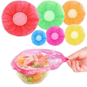 120 Pieces Dish Plate Plastic Wrap Bowl Covers Reusable Elastic Colorful Food... - Picture 1 of 7