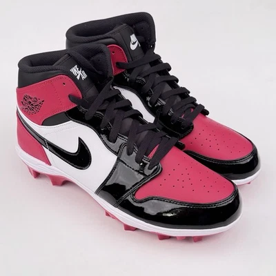 Talla 11 - Botín de fútbol Air Jordan 1 Mid TD 'Bred Toe charol rojo FJ6805-601 Foto 1 de 4