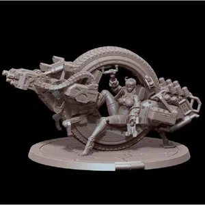 1/24 Resin Cyberpunk Model Kit Beautiful Girl Unicycle A-546 Unpainted - Picture 1 of 2