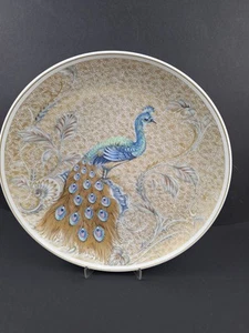 Kaiser Porzellan großer Teller Platte "Eldorado" Design Nossek, Pfau mit Gold - Bild 1 von 4