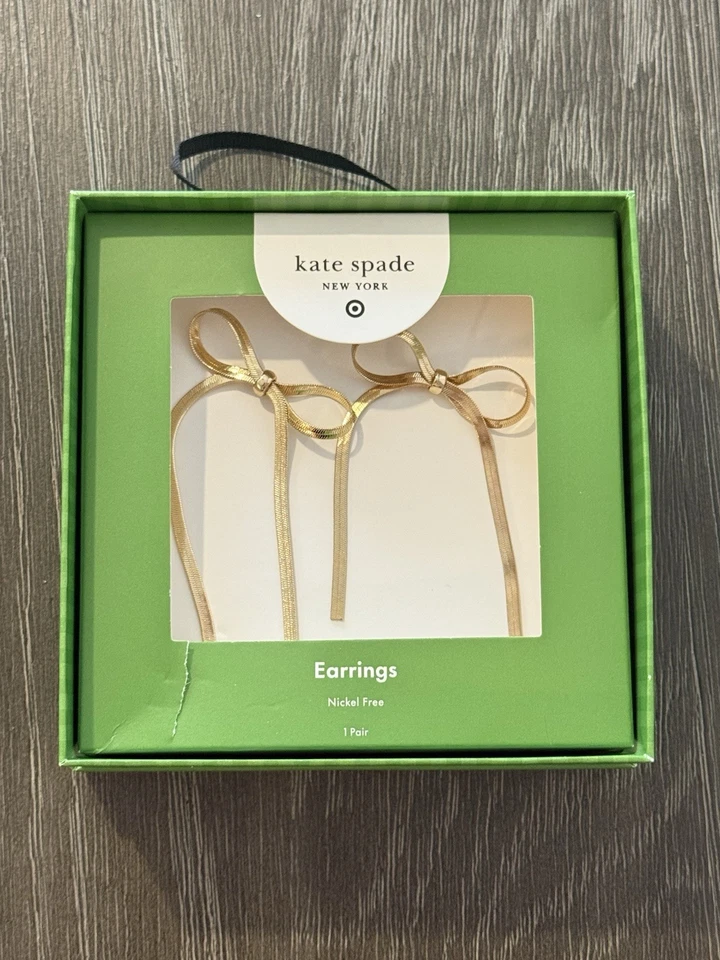 Pendientes colgantes lineales Kate Spade New York X Target Bow NUEVO Foto 1 de 1