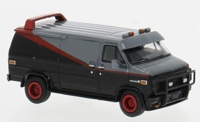 BREKINA 18250 Scala HO GMC Vandura colore nero/rosso anno 1983 - Immagine 1 di 1