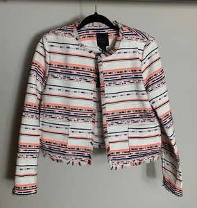 BELLE VERE X ANTHROPOLOGIE Tweed Sakko ausgefranster Fransenrand Oberbekleidung Mantel XXS - Bild 1 von 4