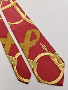 Hermes Paris Silk Scarf Designer Pattern Eperon d'Or" by Henri d'Origny Men Tie - Picture 1 of 17
