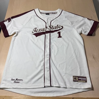 Texas State Bobcats Baseball Jersey Colosseum XXL Mens San Marcos - Image 1 of 4