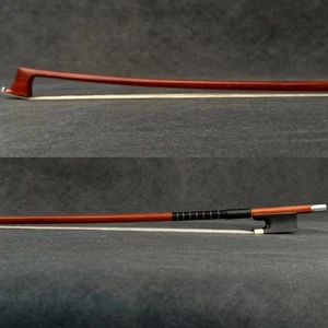 D. Peccatte Copy Master Pernambuco Violin Bow 4/4 Ebony No eye Frog Silver Parts - Afbeelding 1 van 12