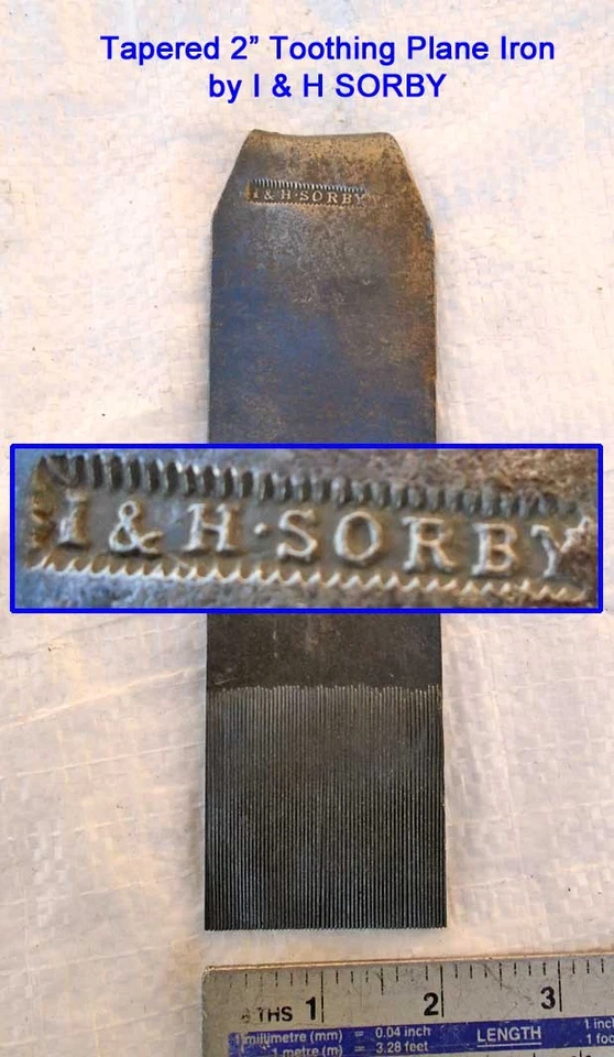 Vintage 2" Tapered Toothing Plane Iron (For Veneering) by I &H SORBY - Image 1 of 2