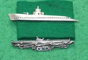 WWII Navy Submarine Combat Patrol Sterling AMICO Pin & Sub Tie Clip Vintage RARE - Picture 1 of 10