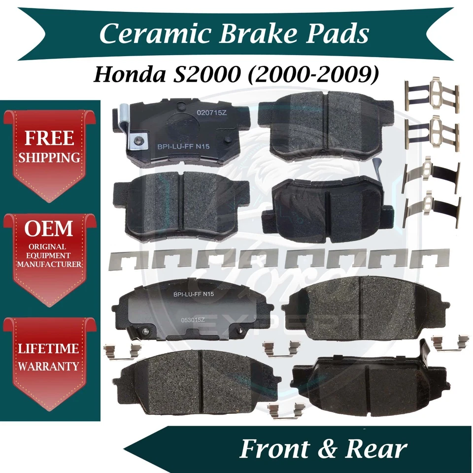 Kit de pastillas de freno delanteras y traseras premium OE para Honda S2000 2000-2009 Foto 1 de 4