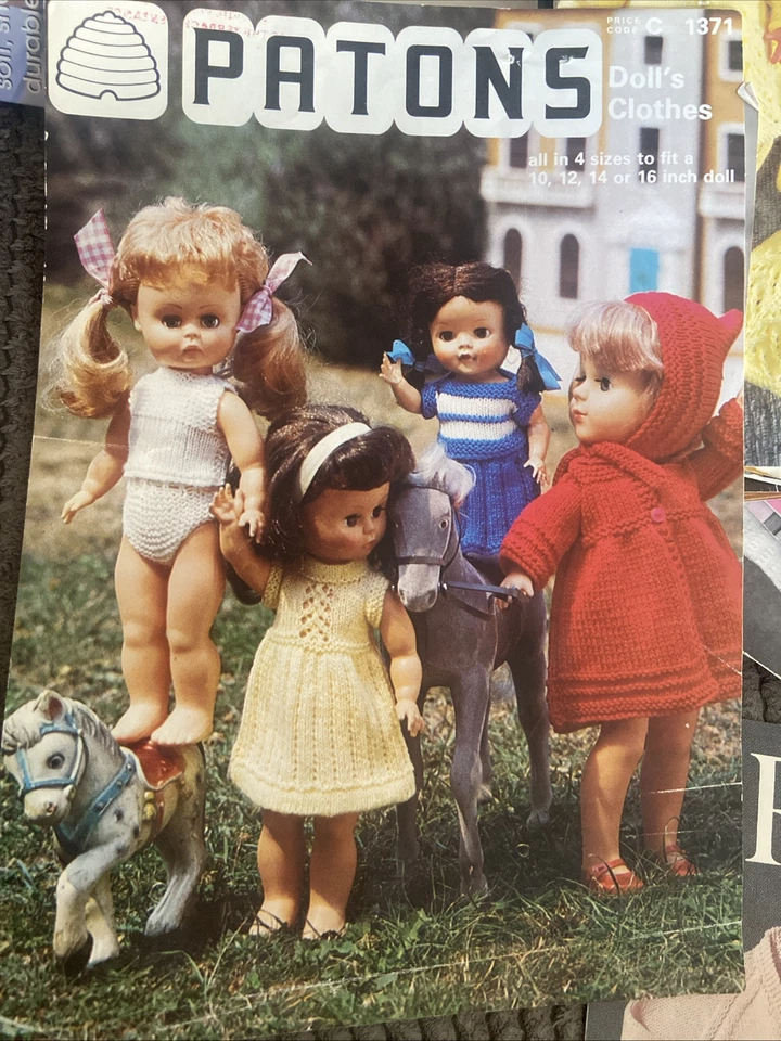 Vintage Doll Clothes 10/ 16” Knitting Pattern Patons No 1371 - Image 1 of 1