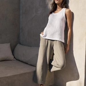 Haven Well Within Tanktop weiß Gaze Medium dicke Träger Crinkle Struktur Shirt - Bild 1 von 7