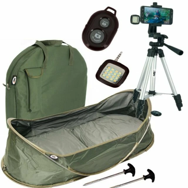 NGT Pop up Cradle Scales 60lb Carp Fishing Landing Unhooking Mat - Green