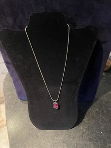 River Island Gold Necklace Ruby Pendant  - Picture 1 of 2