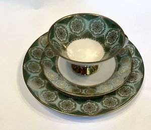 Winterling Kirchenlamitz Bavaria Germany MCM 3 pc Tea Cup Saucer Plate Green - Picture 1 of 10