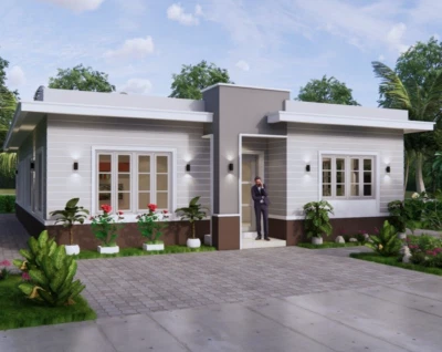 Planos de diseño de casa de 33x53 pies 10x16 metros 4 camas 5 baños terraza (copia impresa A4) Foto 1 de 4