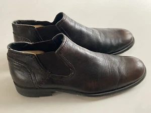 Robert Wayne Maple Brown Leather Low Ankle Chelsea Boots Shoes Men's US 10 D - Picture 1 of 7