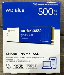 WD Blue SN580 500GB M.2 2280 PCIe NVMe 4.0 x4 Internal Solid State Drive - NEW - Picture 1 of 2