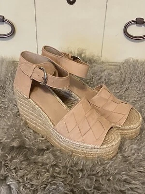 Marc Fisher LTD Adalla Light Pink Suede Platform Espadrille Sandal size 10 NWOB - Image 1 of 4