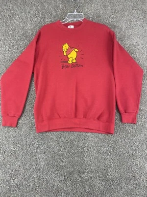 Sudadera De Colección Disney Store Roja Winnie The Pooh Bear Parte Inferior Cuello Redondo Talla Mediana Foto 1 de 4