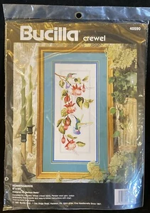 Bucilla Hummingbirds Crewel Embroidery Kit Floral Birds 40590 NIP - Picture 1 of 6