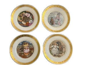 4 Royal Copenhagen 1975 Hans Christian Andersen Fairytale gold Trim Plates FRSHP - Picture 1 of 19