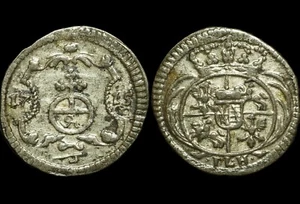 SAXONY - ALBERTINE / POLAND: 1 Pfennig 1715 ILH, Dresden. AUGUSTUS II. - Picture 1 of 1